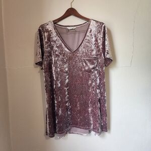 Velvet V-Neck Tunic Top